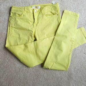 Zara lime colour jeans size a small 4